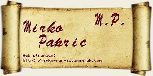 Mirko Paprić vizit kartica